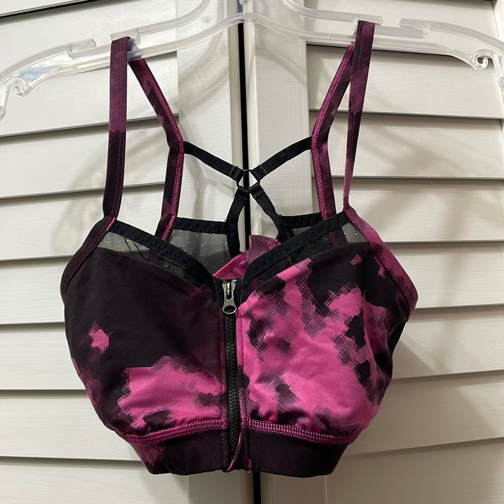 Lululemon Sweaty Endeavor Bra. Size 6. Raspberry and black. Good used.